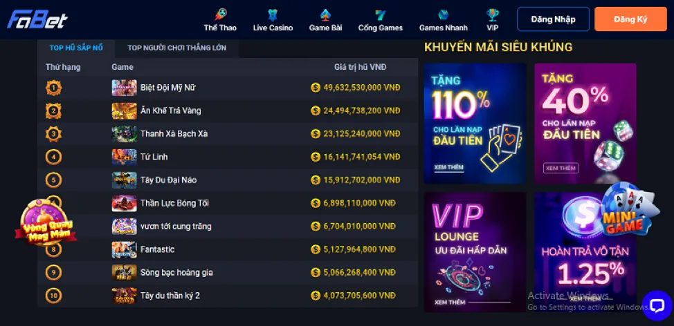 Truy cập dễ dàng ứng dụng 33win9